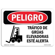 SIGNMISSION OSHA, Forklift Traffic Alert Spanish, 18in X 12in Alum, 18" W, 12" H, Forklift Traffic Alert Spanish OS-DS-A-1218-LS-1265